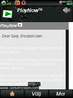 PlayNow - Nicht mehr verfügbar für P1i